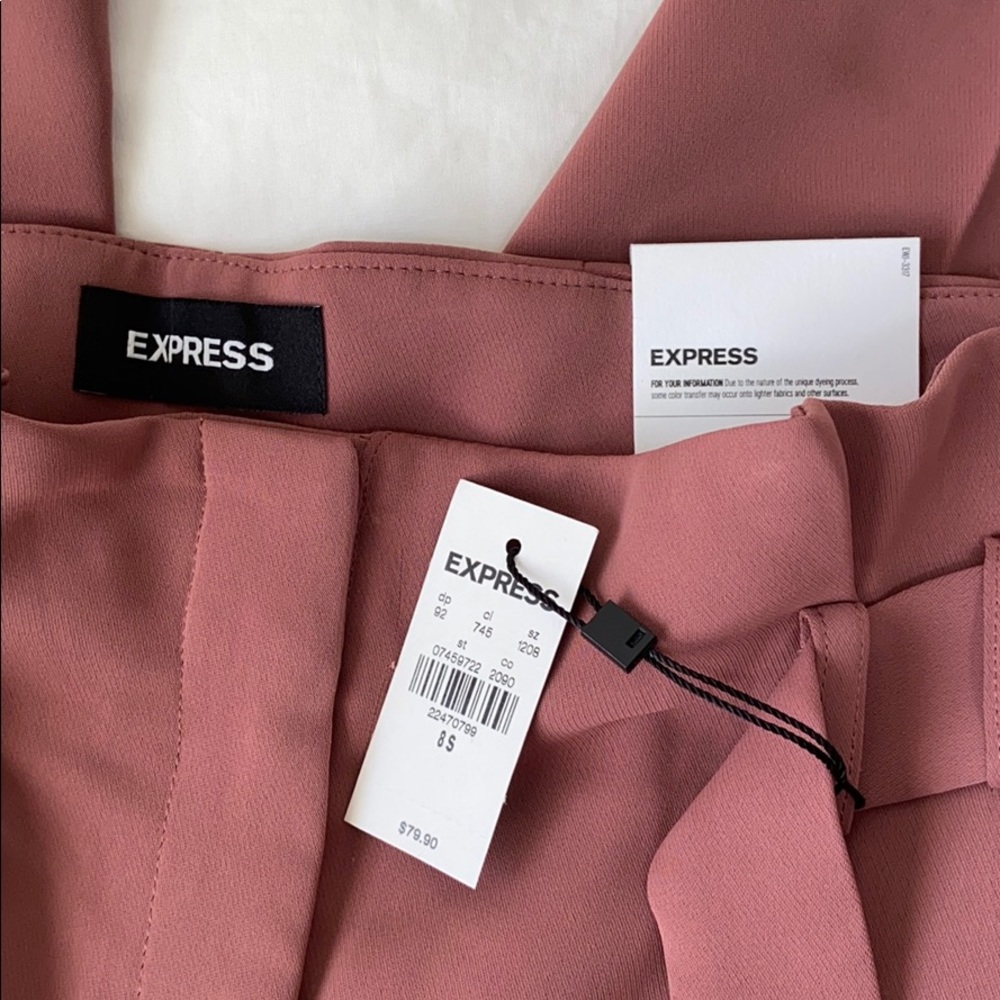 Express rose pink ankle high rise pants